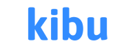 The word 'kibu' in lowercase, with a modern, friendly font in a gradient of blue shades, representing a brand or company logo.